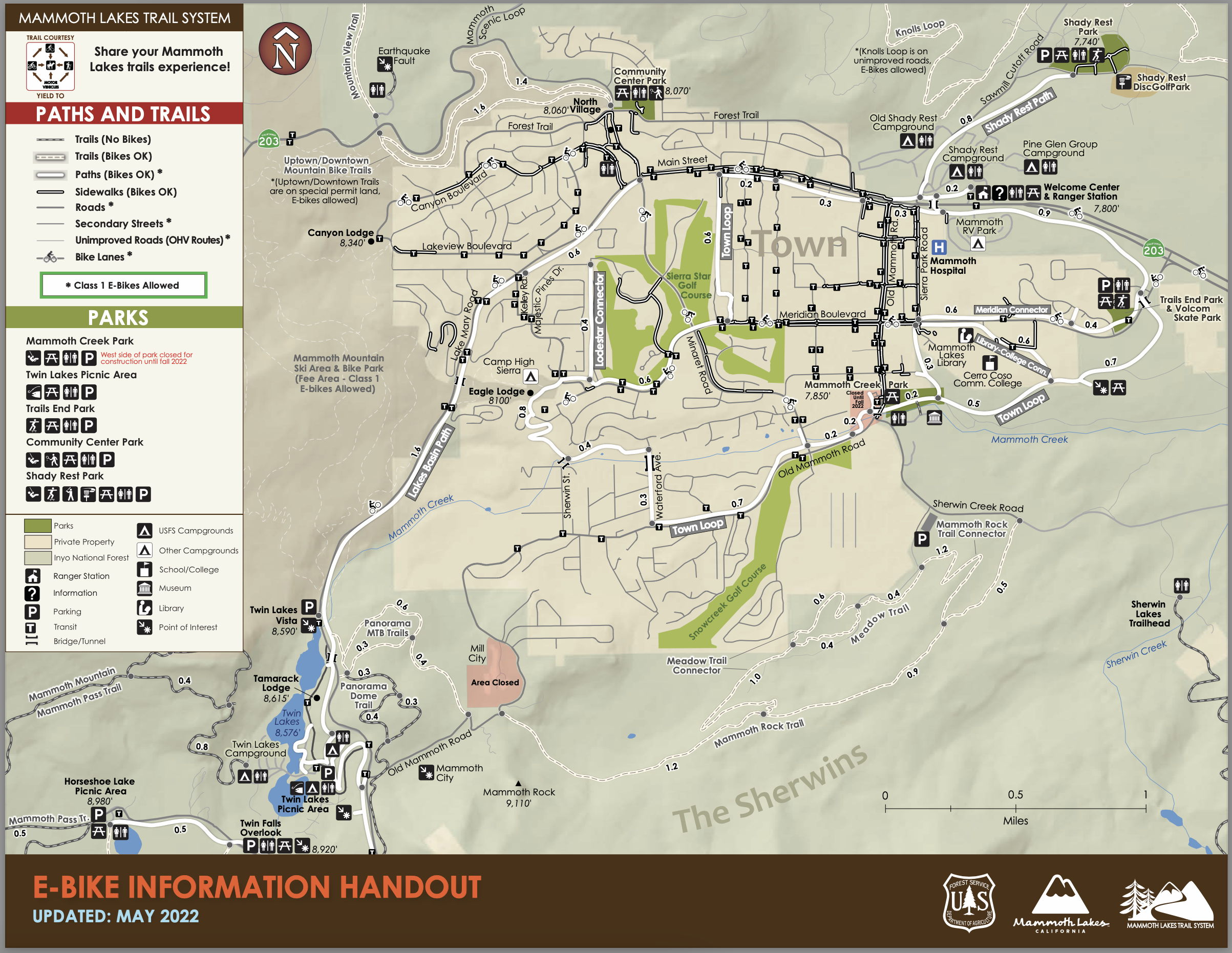 Mammoth Lakes Trail Map from MammothTrails.org
