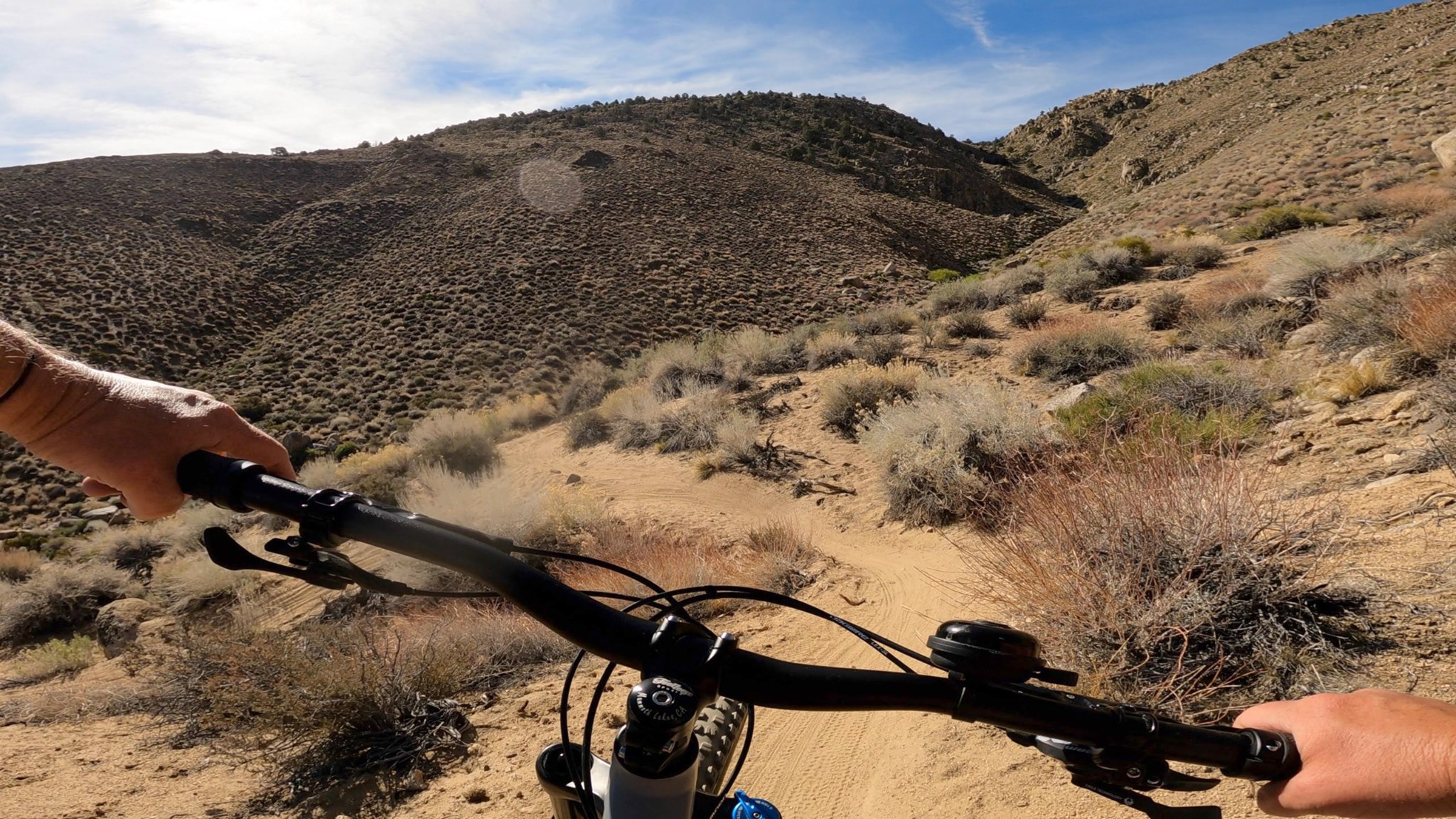 Riding in the foothills above Bishop on an old OHV Moto Cross Trail
