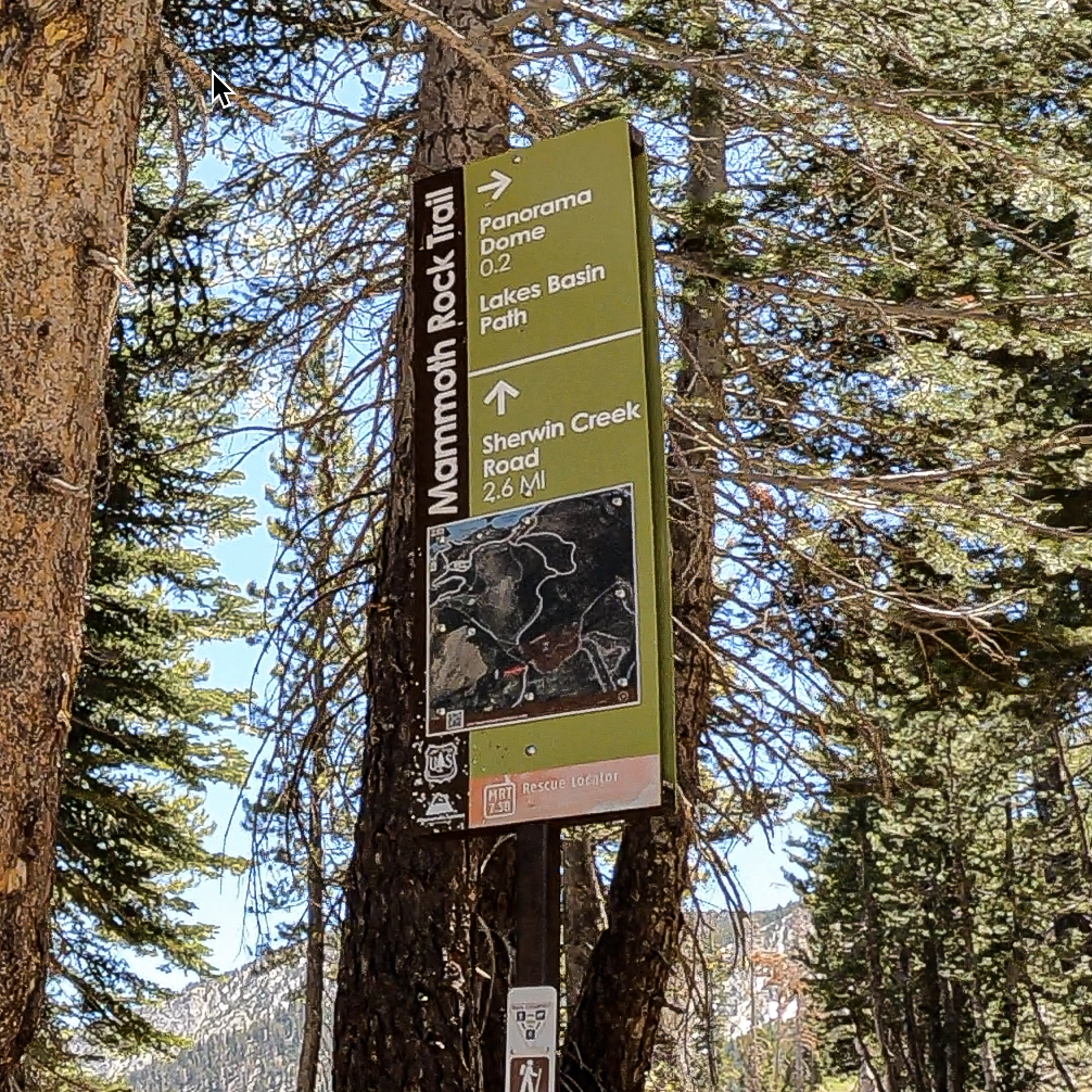Mammoth Rock Trail Head Sign
