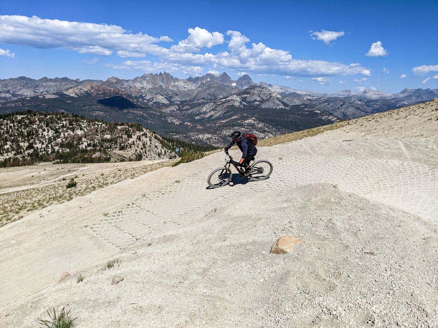 Off the Top Paver Turn at Mammoth Mountain Bike Park
